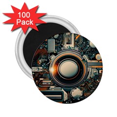 Illustrations Technology Robot Internet Processor 2 25  Magnets (100 Pack)  by Cowasu