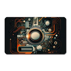 Illustrations Technology Robot Internet Processor Magnet (rectangular) by Cowasu