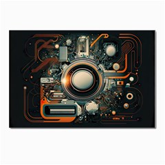 Illustrations Technology Robot Internet Processor Postcards 5  X 7  (pkg Of 10) by Cowasu