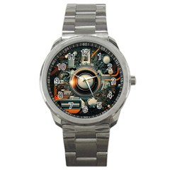 Illustrations Technology Robot Internet Processor Sport Metal Watch by Cowasu