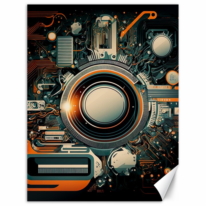 Illustrations Technology Robot Internet Processor Canvas 18  x 24 