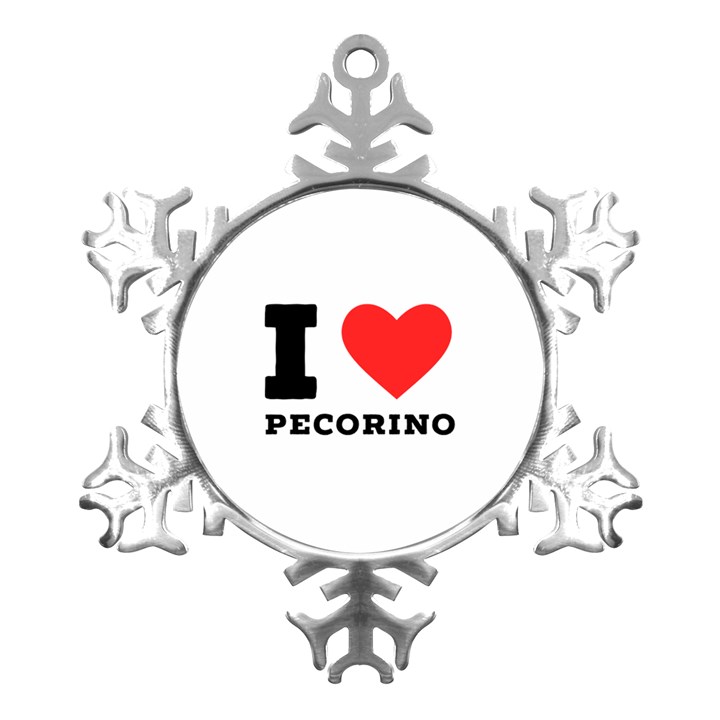 I love pecorino  Metal Small Snowflake Ornament