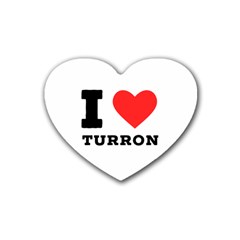 I Love Turron  Rubber Coaster (heart) by ilovewhateva