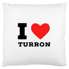 I Love Turron  Large Premium Plush Fleece Cushion Case (two Sides) by ilovewhateva