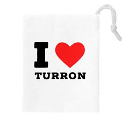 I Love Turron  Drawstring Pouch (5xl) by ilovewhateva