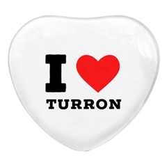 I Love Turron  Heart Glass Fridge Magnet (4 Pack) by ilovewhateva