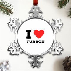 I Love Turron  Metal Small Snowflake Ornament