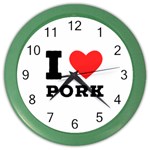 I love pork  Color Wall Clock Front