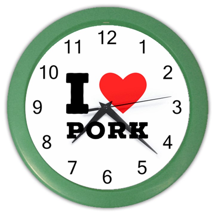 I love pork  Color Wall Clock