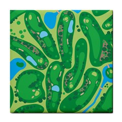 Golf Course Par Golf Course Green Tile Coaster by Cowasu