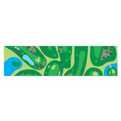 Golf Course Par Golf Course Green Oblong Satin Scarf (16  X 60 ) by Cowasu