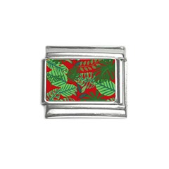 Leaves Leaf Nature Pattern Red Green Italian Charm (9mm) by Cowasu