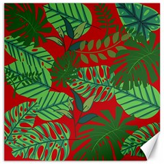 Leaves Leaf Nature Pattern Red Green Canvas 20  X 20 