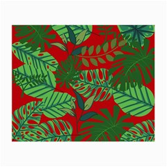 Leaves Leaf Nature Pattern Red Green Small Glasses Cloth (2 Sides) by Cowasu