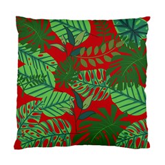 Leaves Leaf Nature Pattern Red Green Standard Cushion Case (one Side) by Cowasu