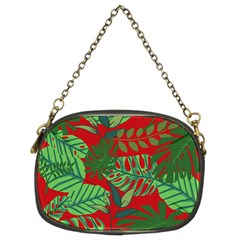 Leaves Leaf Nature Pattern Red Green Chain Purse (two Sides) by Cowasu