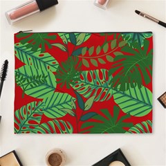 Leaves Leaf Nature Pattern Red Green Cosmetic Bag (xl) by Cowasu