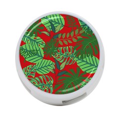 Leaves Leaf Nature Pattern Red Green 4-port Usb Hub (one Side) by Cowasu