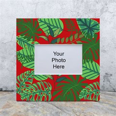 Leaves Leaf Nature Pattern Red Green White Box Photo Frame 4  X 6  by Cowasu