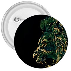 Angry Male Lion 3  Buttons by Cowasu