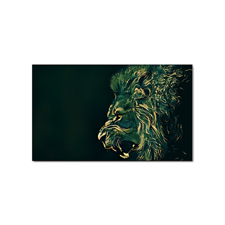 Angry Male Lion Sticker Rectangular (100 pack)