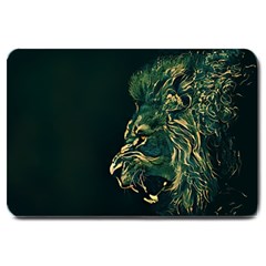 Angry Male Lion Large Doormat by Cowasu