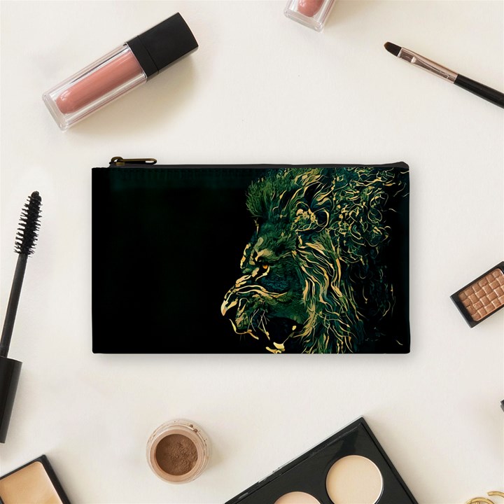 Angry Male Lion Cosmetic Bag (Small)