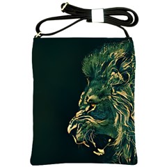 Angry Male Lion Shoulder Sling Bag