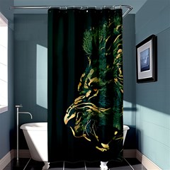 Angry Male Lion Shower Curtain 36  X 72  (stall)  by Cowasu