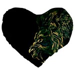 Angry Male Lion Large 19  Premium Heart Shape Cushions Front