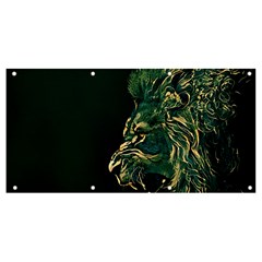 Angry Male Lion Banner And Sign 8  X 4  by Cowasu