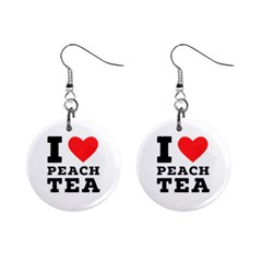 I Love Peach Tea Mini Button Earrings by ilovewhateva