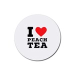 I love peach tea Rubber Round Coaster (4 pack) Front