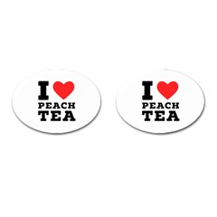 I Love Peach Tea Cufflinks (oval) by ilovewhateva