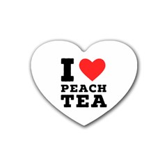 I Love Peach Tea Rubber Coaster (heart) by ilovewhateva