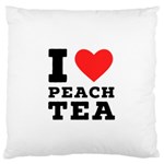 I love peach tea Large Premium Plush Fleece Cushion Case (Two Sides) Front