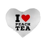 I love peach tea Standard 16  Premium Flano Heart Shape Cushions Back