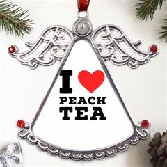 I Love Peach Tea Metal Angel With Crystal Ornament by ilovewhateva