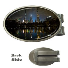 New York Night Central Park Skyscrapers Skyline Money Clips (oval)  by Cowasu