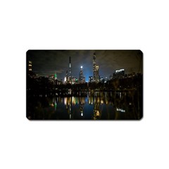 New York Night Central Park Skyscrapers Skyline Magnet (name Card) by Cowasu