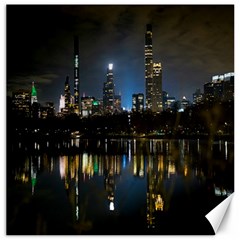 New York Night Central Park Skyscrapers Skyline Canvas 16  X 16  by Cowasu