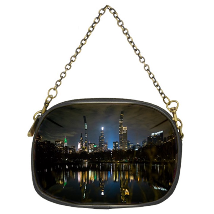 New York Night Central Park Skyscrapers Skyline Chain Purse (Two Sides)