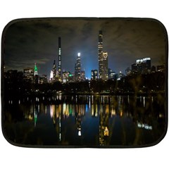 New York Night Central Park Skyscrapers Skyline Fleece Blanket (mini) by Cowasu