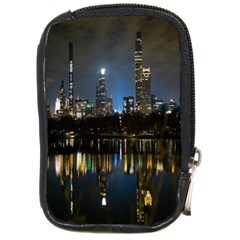 New York Night Central Park Skyscrapers Skyline Compact Camera Leather Case by Cowasu