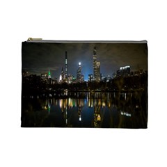 New York Night Central Park Skyscrapers Skyline Cosmetic Bag (large) by Cowasu