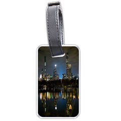 New York Night Central Park Skyscrapers Skyline Luggage Tag (one Side) by Cowasu