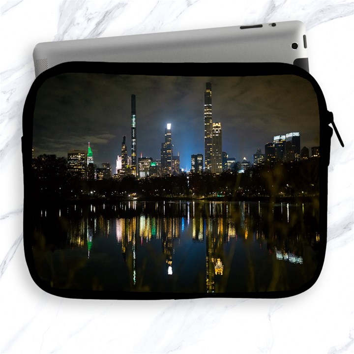 New York Night Central Park Skyscrapers Skyline Apple iPad 2/3/4 Zipper Cases