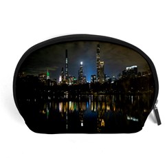 New York Night Central Park Skyscrapers Skyline Accessory Pouch (large) by Cowasu