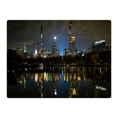 New York Night Central Park Skyscrapers Skyline Two Sides Premium Plush Fleece Blanket (mini) by Cowasu