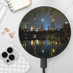 New York Night Central Park Skyscrapers Skyline Wireless Fast Charger(black) by Cowasu